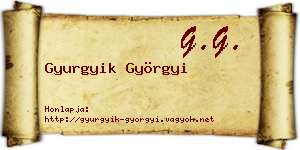 Gyurgyik Györgyi névjegykártya