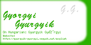 gyorgyi gyurgyik business card